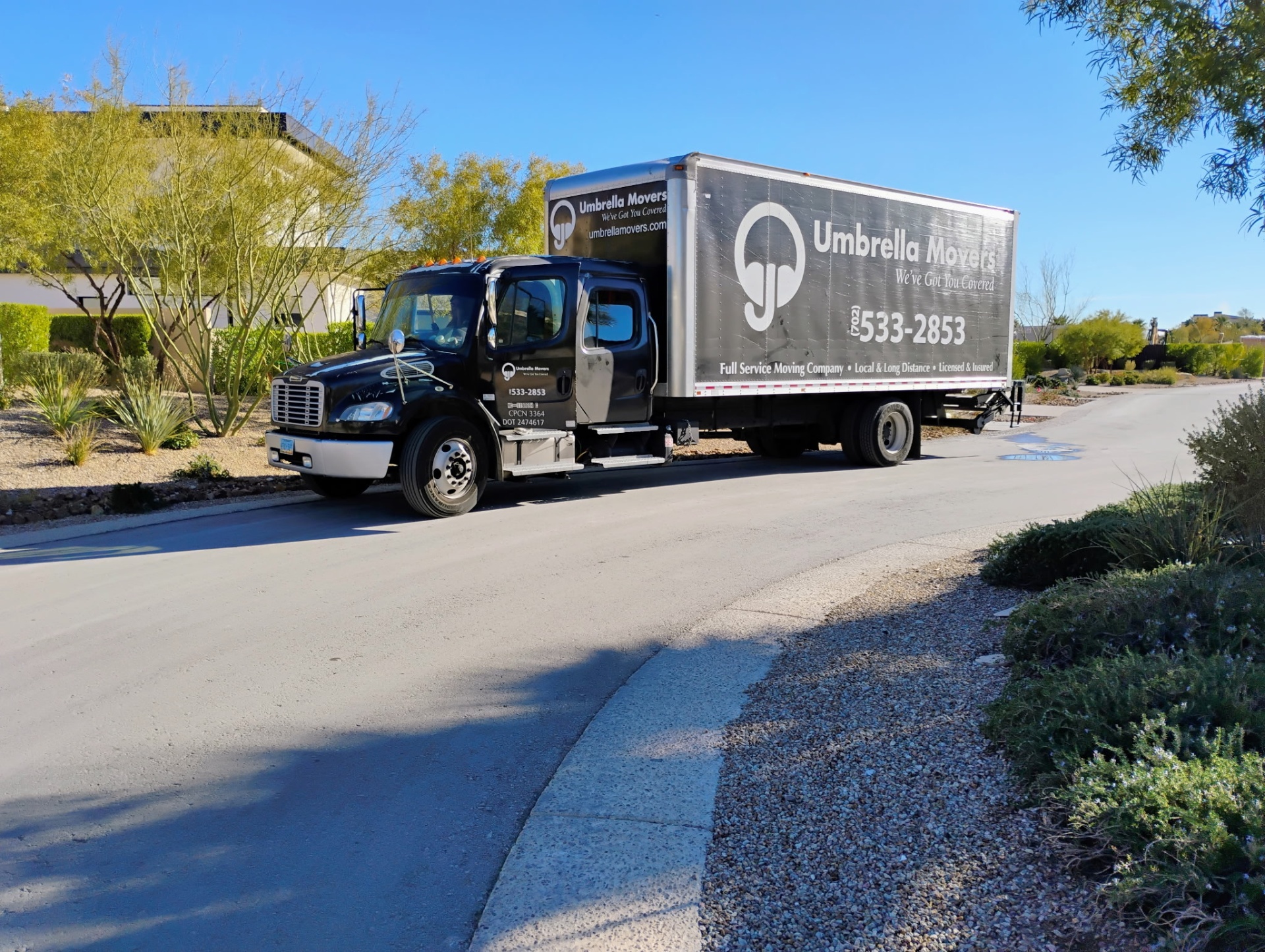 Umbrella Movers truck at The Summit Summerlin new build